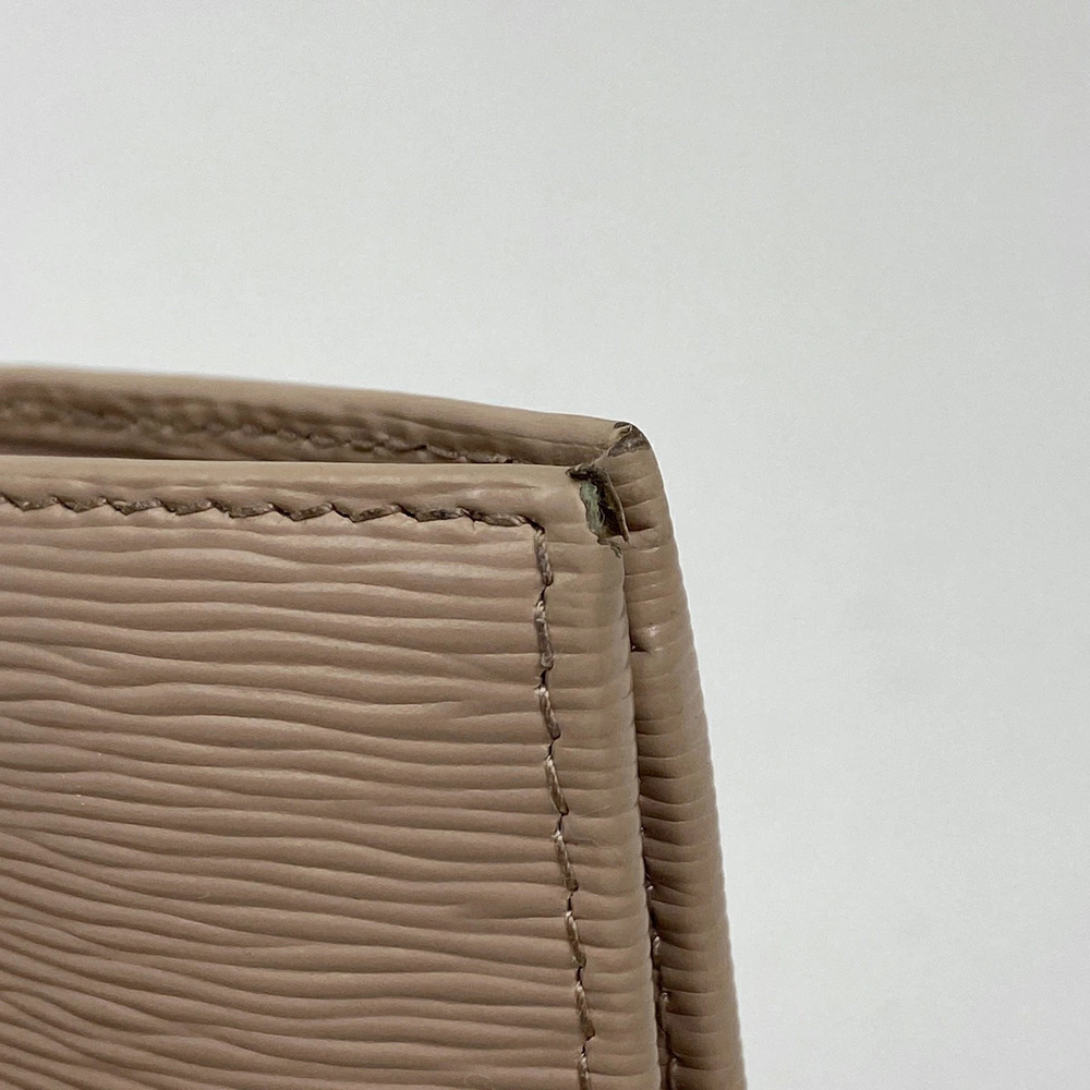 Prada Wallet fold Beige Bi Plate Wallet Billfold Leather Tan